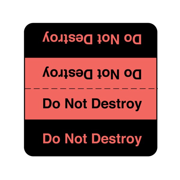 Nevs Do Not Destroy Labels - Do Not Destroy 1-7/8" x 1-7/8" Flr Red w/Black X-4458 - main